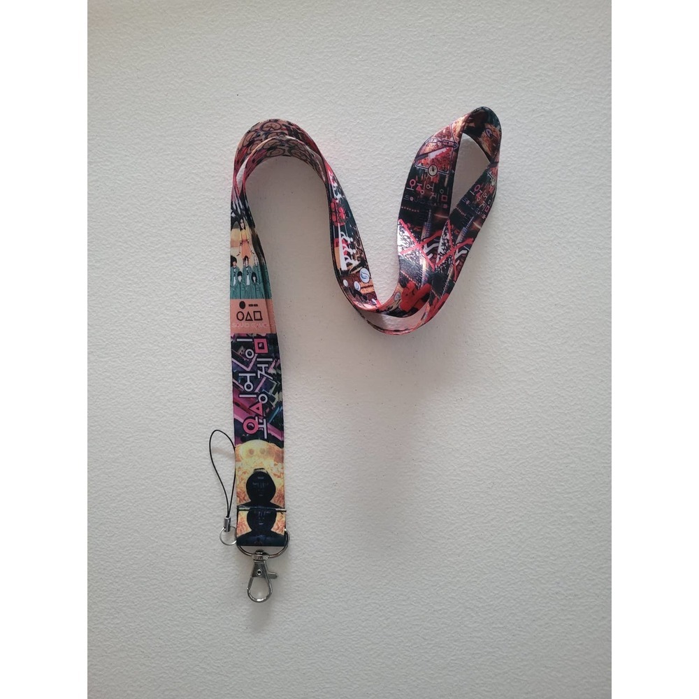 Popular Netflix Series Squid Game Characters Cell phone Holder Purple Lanyard